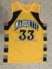 Xflsp #33 Jimmy Butler College Marquette Golden Eagles Basketballtrikot, Marineblau, Gelb. Passen Sie jeden Namen und jede Nummer an