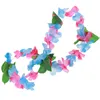 4 pezzi/set vestito operato collana di ghirlande di fiori hawaiani artificiali festa Hawaii spiaggia fiori divertenti decorazioni per feste fai da te