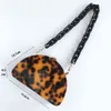 Nxy сцепления леопардовая акриловая сумочка мода заповноси по полукружению вечернее женщина мессенджеры бренд сцепление кошельки кошельки цепные сумки