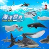 Solid Simulerad Marine Animal Model Shark Dekorativa Objekt Giant Toothed Carnivore Mänskliga Sharks Whale Great White Shark Toy Ornament