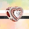 925 armband Charms voor Pandora Charm Set Originele doos Nieuw Openwork Heart Bladeren Rose Gold Bead Mom Disc Pendant European Bead Necklace Charms Sieraden