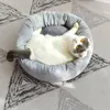 Cat Bed Round Winter Warm Dog Plus Velvet Sleeping Pad Supplies Pet Kennel Removable Mat 220323