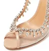 Sommarvarumärken frestelse sandaler skor kvinnor stilett klackar kristaller utsmyckning läder dam gladiator sandalias elegant promenad