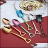 Spoons Flatware Kitchen Dining Bar Home Garden Shovel Spoon Sier Gold Copper Black Rainbow Coffee Dessert Drop Delivery 2021 Viro7