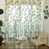 Vorhang-Vorhänge, 100 x 200 cm, lila Blumen-Tüll in transparenten Vorhängen, Wohnzimmer, Schlafzimmer, Küche, Schattenfenster, Jalousien, Panel-Vorhang