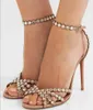 22S Everyday Wear Tequila Lederen Sandalen Schoenen voor Dames Mode Strappy Design Crystal Emelten Hoge Hakken Sexy Party Wedding Shoe AQ115