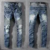 Denim Jeans Date Mens Designer Jean Distressed Ripped Biker Slim Fit Moto Motards Denim Pour Hommes Mode Mans Pantalon Noir