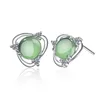 Stud Shiny CZ Fine Green Stone Earring 925 Sterling Silver Oorrings For Women W Party Fashion Sieraden Geschenken Stud Dale22 Farl22