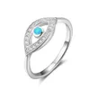 Solide de bonne qualité 925 Sterling Silver Rings Lab Créé Blue Opal Cubic Zirconia Evil Eye Ring Semi Precious Stone Bijoux pour 6267106