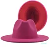 Fedoras Mens Cap Jazz Hats Cowboy Hat for Women and Men Doublesided Color Cap Top Hat Whole 2022 Q08056058712