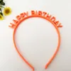 Festförsörjning Happy Birthday Headbands Kids Women Plastic Headwear Candy Colored Headdress Children Hairband Headpieces Hair Accessories