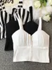 gkfnmt Crop Top Women Camis Halter Top Woman Camisole Summer Sleeveless Sexy Low Chest Button Back Elastic 3XL 220514