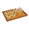 Fruit Storage Plates Bamboo Tea Cutlery Rectangular Tray Pallet Household Multi Function Decoration Food Trays Hotel Serving Trays TH0080