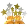40pcs Lovely Star Cupcake Toppers Birthday Cakes Topper Picks Kids Wedding Party Decoration Baby Shower Favors Y200618