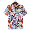 Sommermänner Kurzärmel -Lappel gedrucktes Hemd Tropical Blumen lässig hawaiianische Weihnachtsfeiertag Camisa Tops S 5xl 220613