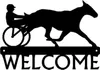 Sulky Horse Racing Welcome Sign - 12 inch Wide Metal Wall Art