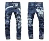 DSQSABCD 2 DSQ Brand Mens Elastic Dżinsy proste dżinsowe spodnie Patchwork Patchwork Slim Blue Hole dla mężczyzn 81 Zwo S DSQ2 790