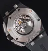 APF 44mm 2640 A3126 Cronografo automatico Orologio da uomo Ceramica Acciaio al titanio Quadrante oro strutturato nero Gomma Super Edition Puretime (Tecnologia cinturino esclusiva) i9