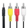 Wtyczka 3,5 mm do 3 kamer RCA wideo wideo A/V Kabel 4Feet dla Sony JVC Panasonic Canon Samsung kamerę