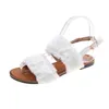 Sandálias praia sapato casual verão feminino sandália sólida falsa peep peep toe lazer fivela ladies sapatos planos calçados femininos mais tamanho 43sandals