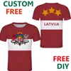 LATVIA male youth t shirt diy free custom student lva boy t shirt nation flag republic latvija made college soccer team clothes 220616