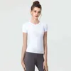 Summer Sexig Yoga Tshirt Vest Kort ärmar Crop Top Fitness Sports Tops Women Slim Breattable Gym Clothing Run Tank Skims J220706