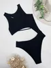 Women's Swimwear Sexy Bikini European And American Swimsuit Female Hollowed Out Swimsuit Solid Color