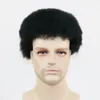 Volle Spitze Herren Toupet Afro Lockiges Haarteil Für Schwarze Männer Afroamerikaner Kinky Human Hairs System 10 "* 8" Alle Schnürsenkel Perücke Für Männer Q6 Basis