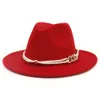 Fedoras Şapkaları Kadınlar için Kış Sonbahar Geniş Panamas Keçeli Erkekler Kapaklar Kadınlar Zarif Caz Şapkası