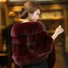 Halsdukar lyxiga eleganta kvinnor faux mink kashmir vinter varm päls kappa sjal cape mode fasta damer pashmina poncho kh704471scar2491791