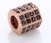 7mm tube crystal micro pave cz zircon cubic zirconia beads copper silver gold black plated bracelet accessories ygh45