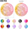 200 pçs / lote rosa multicolor 8mm acrílico grânulos soltos espaçadores redondos grânulos para fazer jóias