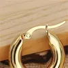 Plated Silver Gold Tone Women Chunky Hoop Earrings Gift Fashion Jewelry Stainless Round Smooth Thick Earring 248 D3