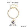 New Blue Evil Eye Bracelets For Women Hand Heart Starfish Charm Crystal Tennis Chain Bange Female Fashion Party Jewelry Gift