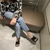 Sandalet Pileli Deri Kadın Ayakkabı Square Head Moda Yaz terlikleri Asakuchi All-Match Açık Ayak Toe High Topuk Terlikleri