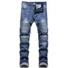 2022 New Street Street Stretch Biker Jeans Fashion Slim Men's Panted Cargo Pants Blue Blue Blue Skinny Prouts Vaqueros de Hombre