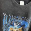 男性Tシャツヒップホップストリートウェア洗浄パンク像TシャツHARAJUKU COUSTAL SEAREVE TSHIRVE THIRT TOPS TEES BLACK 220610