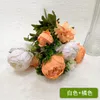 Ghirlande di fiori decorativi Bouquet di seta di rose rosse Peonia artificiale 13 teste Sposa Matrimonio Decorazione della casa Falso per interni ed esterni