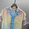 Camisetas masculinas gola redonda bordada e estampada estilo polar roupa de verão com street pure cotton wwf