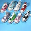Keychains Creative Miniature Canvas Shoes Diy Key Rings Chain Jewelry Findings Clasp Making KeyChain Accessorie