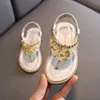 Tjejer sandaler sommar barn baby clip-toe rhinestone prinsessan skor mode sillben sandaler barn tjejer strand sandaler skor g220418