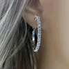 Hoop Huggie Trendy Glänzende Strass Ohrringe Für Frauen Ästhetische Silber Farbe Kristall Kreis Piercing Ohr Zubehör Jewelry211H