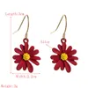 Korean Style Sweet Daisy Flower Dangle Earrings Cute Alloy Sunflower Earrings For Women Girls Fashion Statement Earring