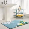 Tapetes de tapete de banheiro fofo Minimalista de tapete floral Banho lateral de entrada funcional anti-deslizamento bonito decoração de casa