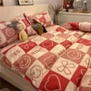 Juego de ropa de cama de flores rotas de estilo coreano, juego de funda nórdica de 200x220, sábanas de cama completa para parejas, fundas de dormitorio tamaño King y Queen para el hogar