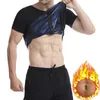 T-shirts pour hommes été 2022 mode sport sueur Shapewear ventre Fitness corps Shaper fermeture éclair à manches courtes haut solide Simple Slim Fit hauts