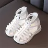 Nieuwe stijl kinderen meisjes sandalen zomer kinderen baotou hollow sandaal retro geweven gladiator schoenen mode prinses schoen