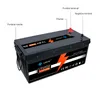 LiFePO4 battery 12V300AH large rubber shell with built-in BMS display, used for golf cart, forklift, inverter, Campervan