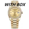 Мужские золотые часы, автоматические механические часы, 41 мм, полностью из нержавеющей стали, с бриллиантовым ободом, водостойкие светящиеся часы montre de luxe
