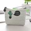 كرتون Canvas Cactus Zipper Coin Presh Card Card Bag Bag Mini Sanitary Factorizer Cosmetic Beal Wallet